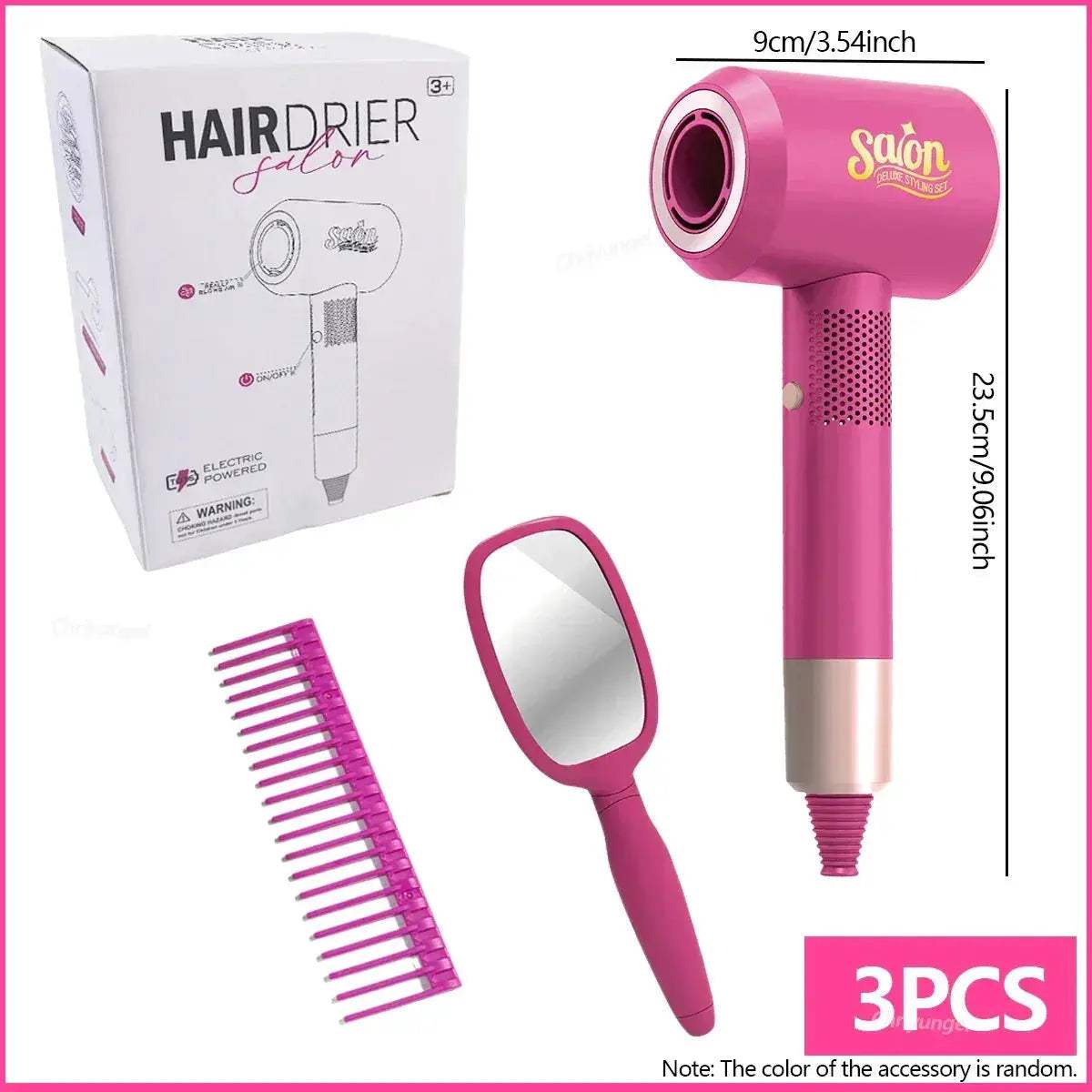 Kids Pretend Play Beauty Salon Set With Realistic Hair Dryer - ToylandEU