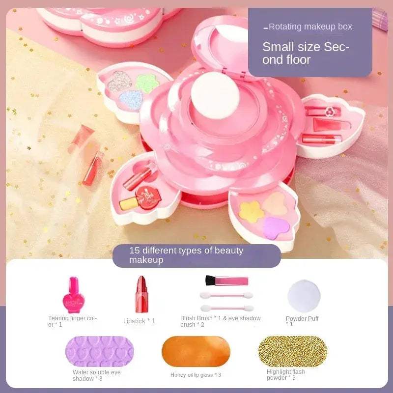 Kids Princess Makeup Set With Rotating Box For Imaginative Play - ToylandEU