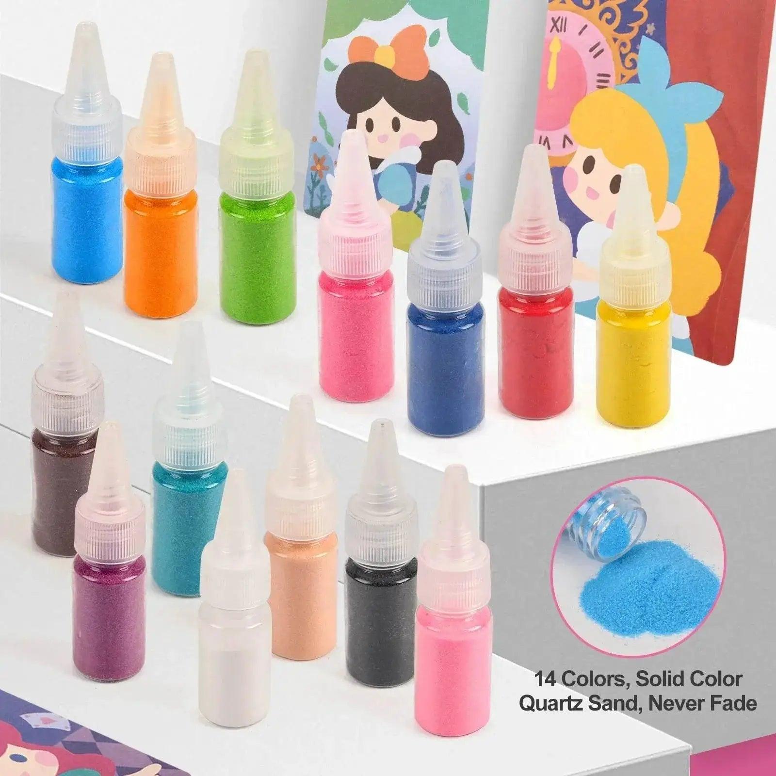  Kids' Princess Sand Art Kit 12 Cards 14 Colors Montessori -  ToylandEU™