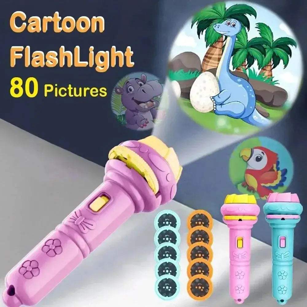 Kids Projection Cards Flashlight Projector For Bedtime Stories - ToylandEU