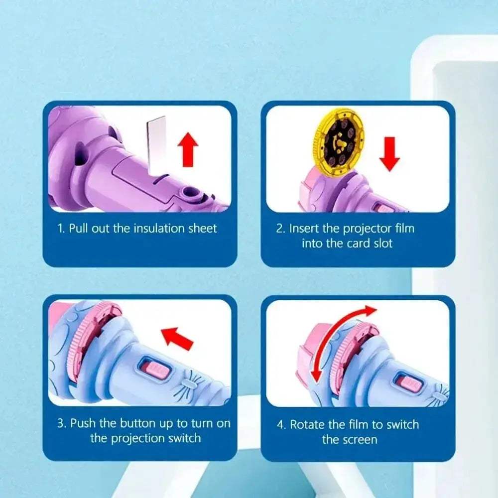 Kids Projection Cards Flashlight Projector For Bedtime Stories - ToylandEU