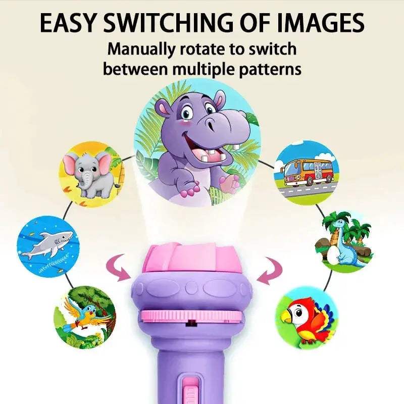 Kids Projection Cards Flashlight Projector For Bedtime Stories - ToylandEU