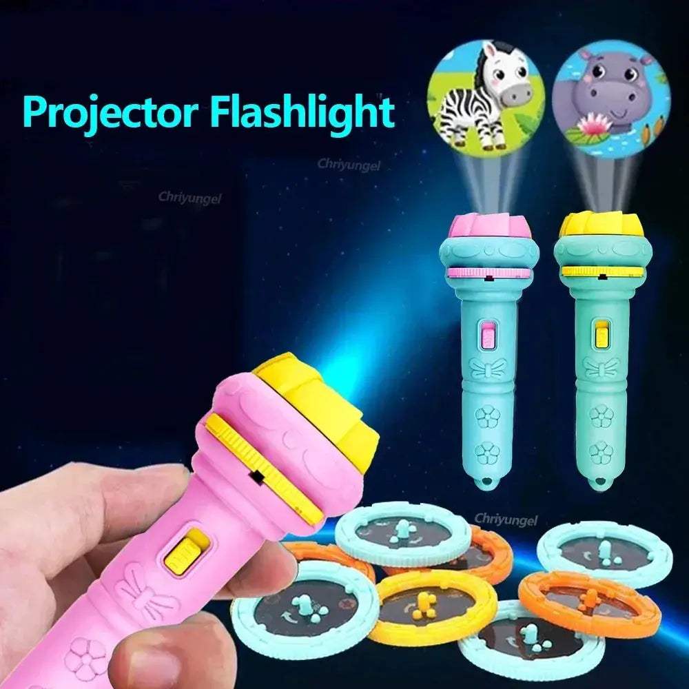 Kids Projector Flashlight Night Light With 80 Cartoon Images - ToylandEU