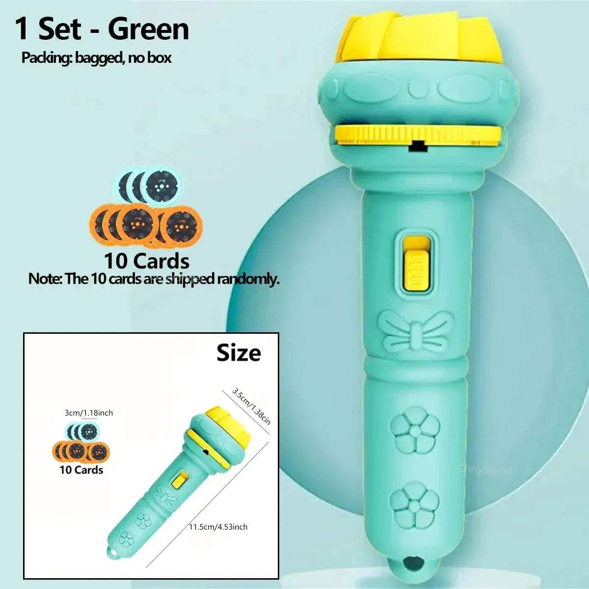 Kids Projector Flashlight Night Light With 80 Cartoon Images - ToylandEU