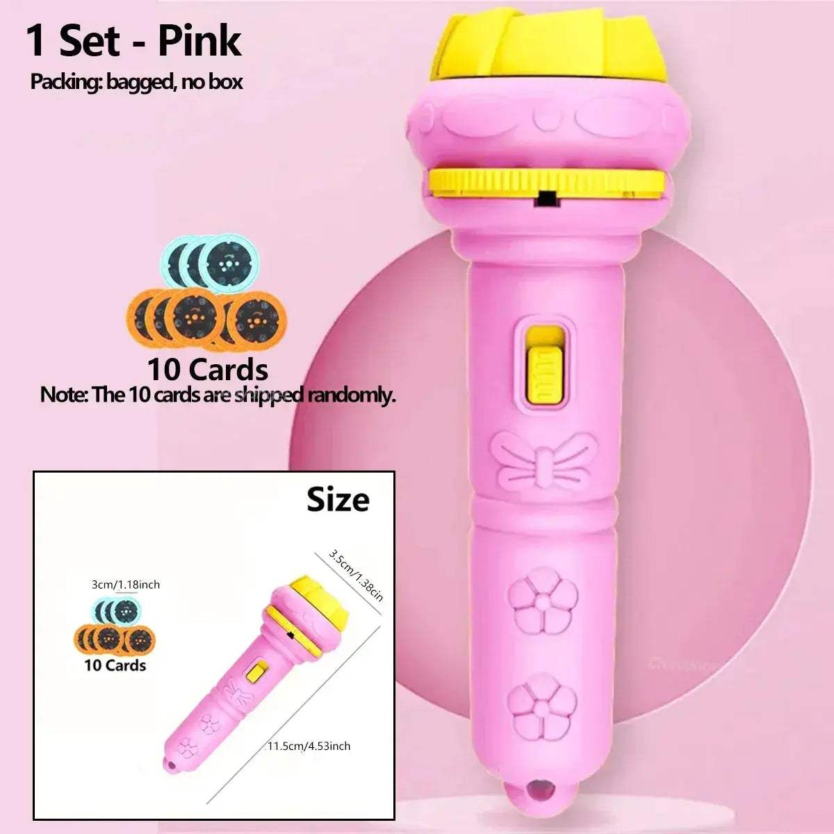Kids Projector Flashlight Night Light With 80 Cartoon Images - ToylandEU