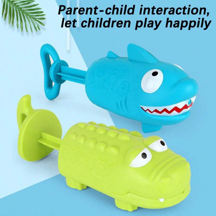 Kids Pull-Out Water Gun Toys Shark Cartoon Design Summer Fun - ToylandEU