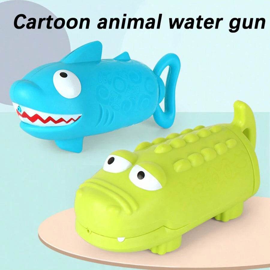 Kids Pull-Out Water Gun Toys Shark Cartoon Design Summer Fun - ToylandEU