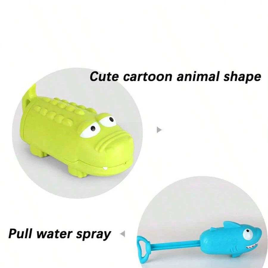 Kids Pull-Out Water Gun Toys Shark Cartoon Design Summer Fun - ToylandEU
