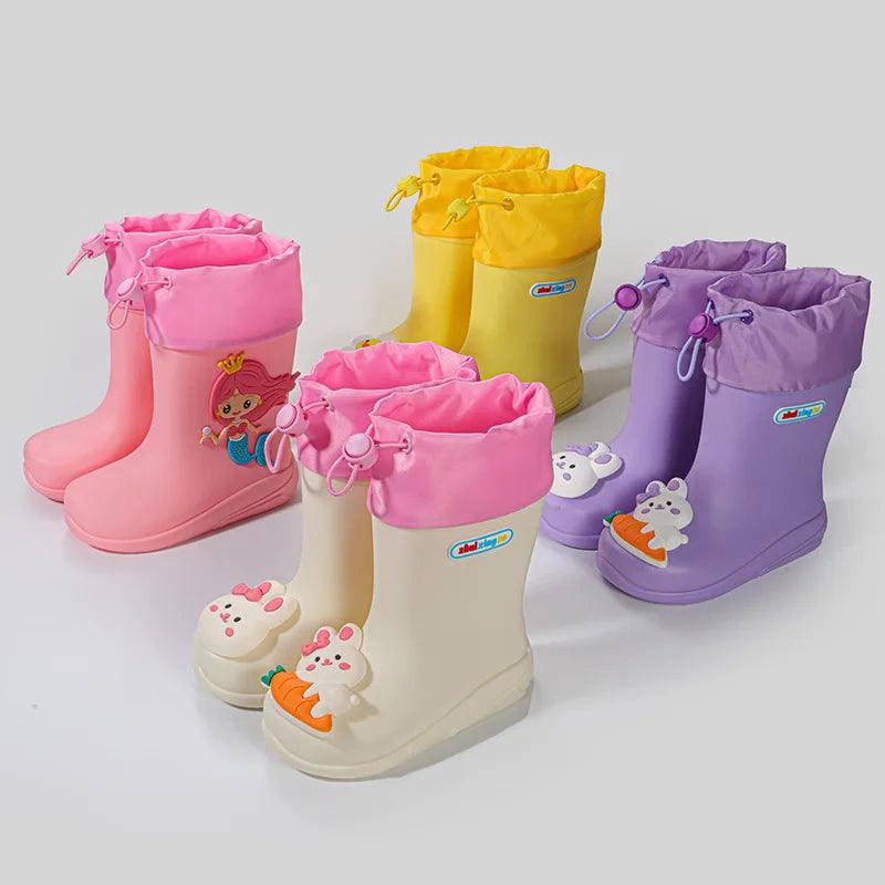 Kids Rain Boots | Waterproof Bunny Pattern | Toylandeu