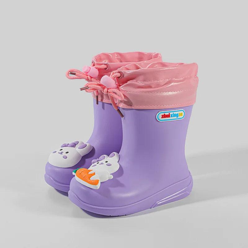 Kids Rain Boots | Waterproof Bunny Pattern | Toylandeu