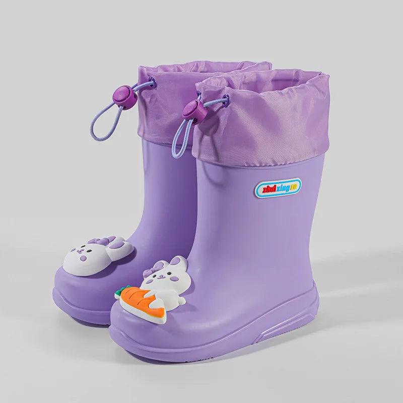 Kids Rain Boots | Waterproof Bunny Pattern | Toylandeu