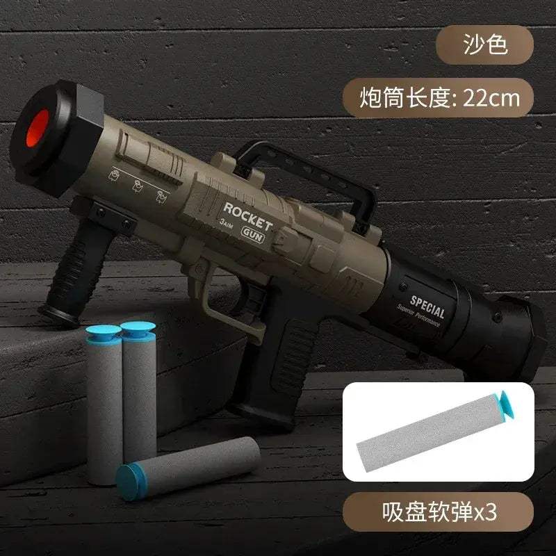 Kids Rocket Launcher Toy Gun With Soft Bullets Manual Loading - ToylandEU