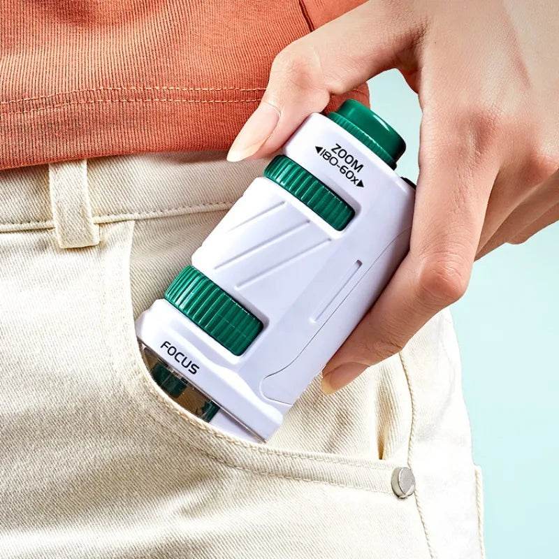 Kids Science Stem Toy Handheld Microscope Kit 60-180x with LED Light - ToylandEU