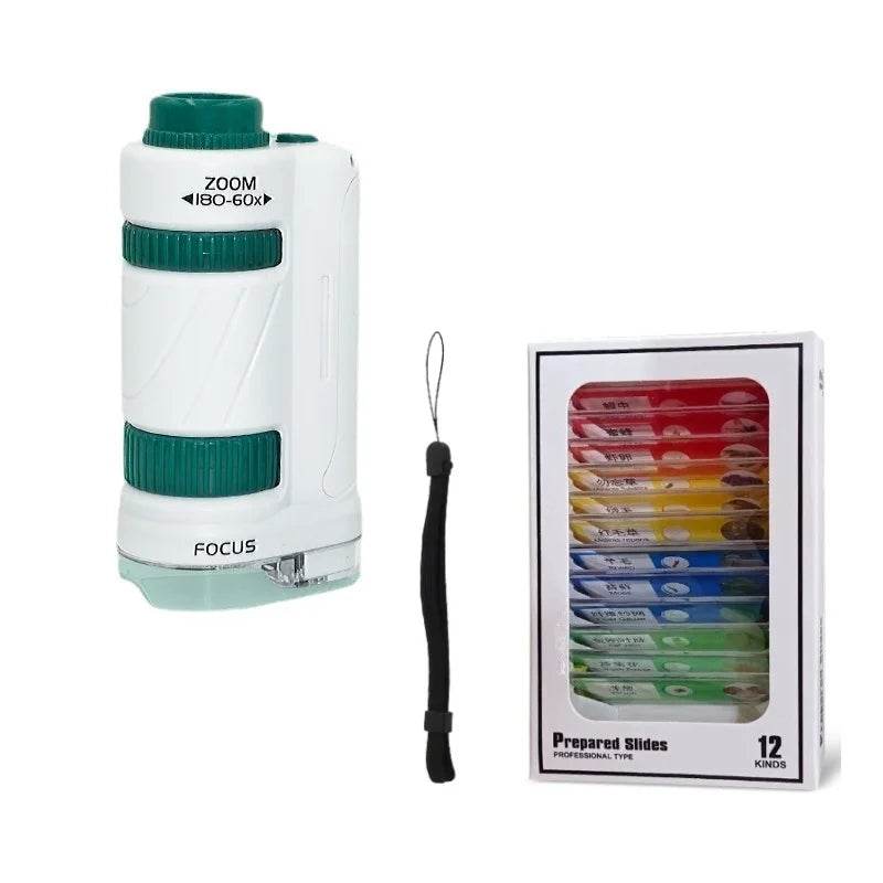 Kids Science Stem Toy Handheld Microscope Kit 60-180x with LED Light - ToylandEU