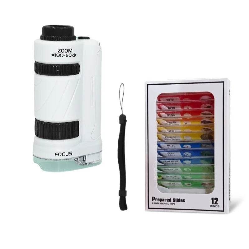 Kids Science Stem Toy Handheld Microscope Kit 60-180x with LED Light - ToylandEU