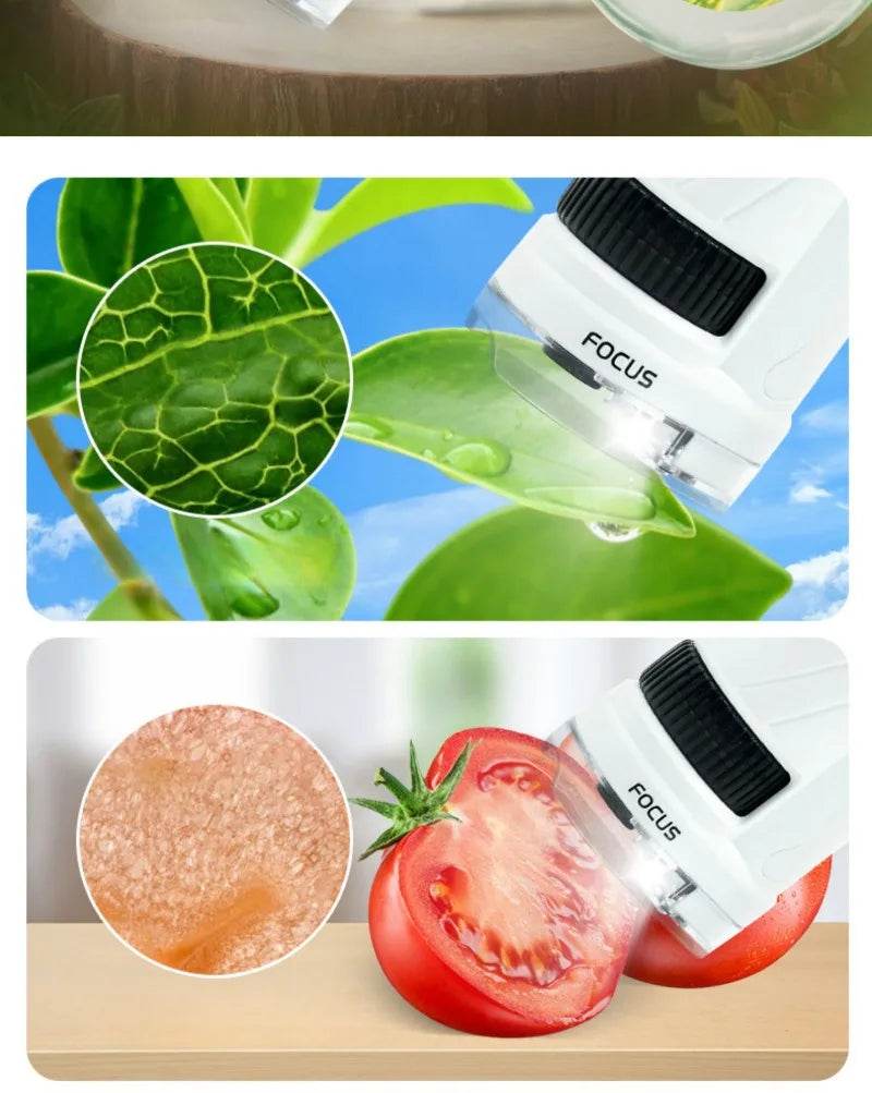 Kids Science Stem Toy Handheld Microscope Kit 60-180x with LED Light - ToylandEU