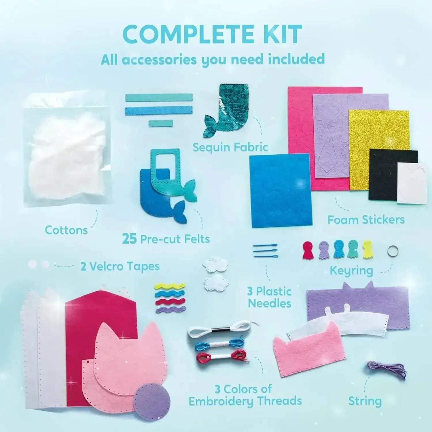 Kids Sewing Kit For Beginners With Six Easy Projects - ToylandEU