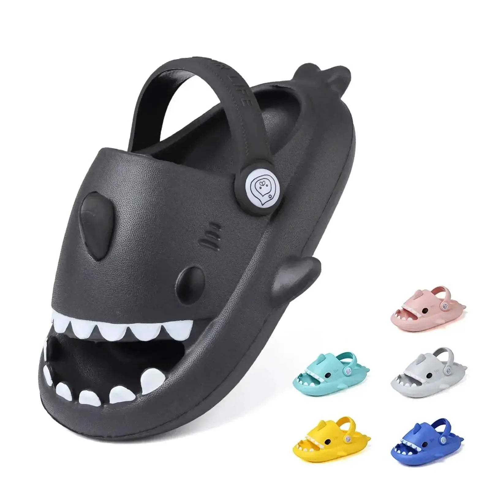 Kids Shark Slides Cushioned Beach Sandals For Toddlers - ToylandEU