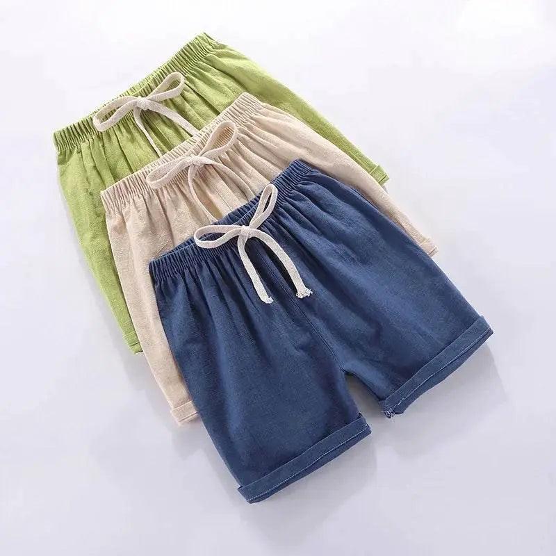  Kids Shorts For Boys Girls Cotton Linen Summer Sport Pants -  ToylandEU™