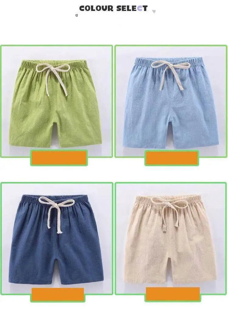  Kids Shorts For Boys Girls Cotton Linen Summer Sport Pants -  ToylandEU™