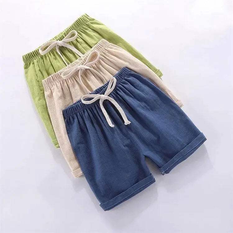 Kids Shorts For Boys Girls Cotton Linen Summer Thin Breathable 2024 - ToylandEU