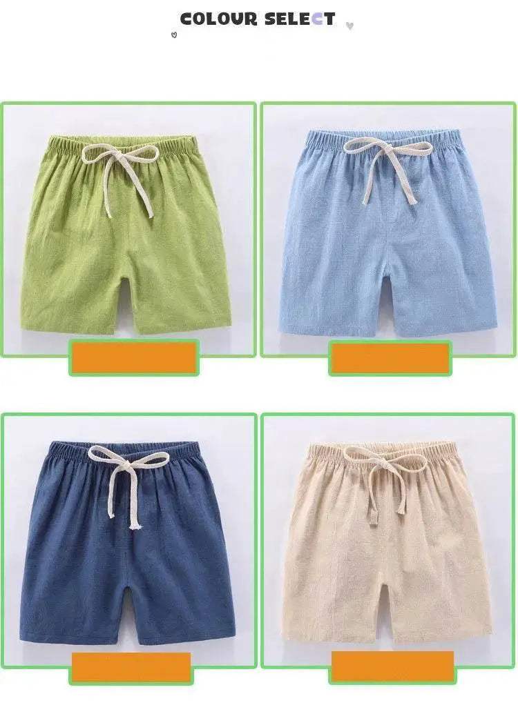 Kids Shorts For Boys Girls Cotton Linen Summer Thin Breathable 2024 - ToylandEU