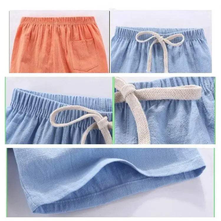 Kids Shorts For Boys Girls Cotton Linen Summer Thin Breathable 2024 - ToylandEU