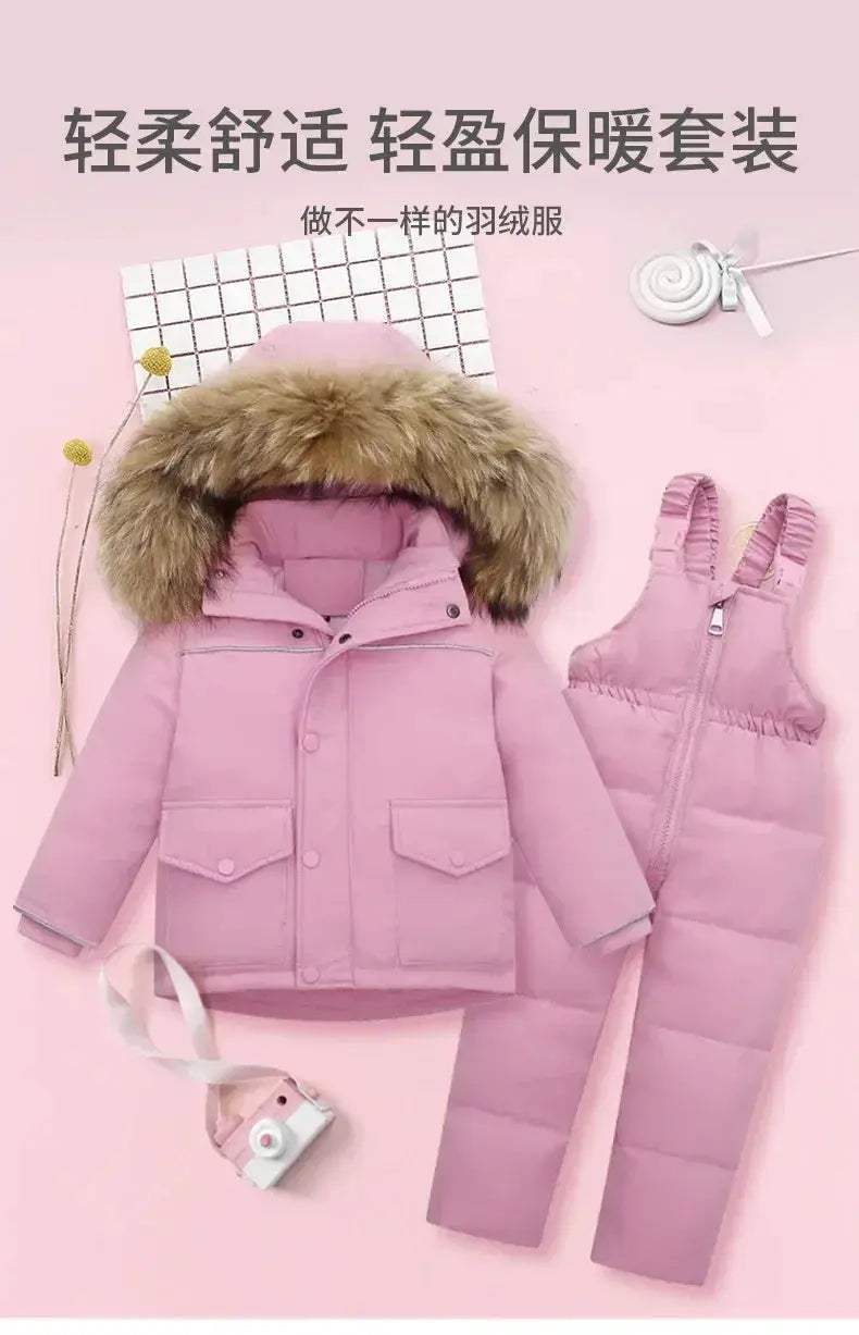 Kids Ski Jacket Set Thickened Winter Coat Two Piece - ToylandEU