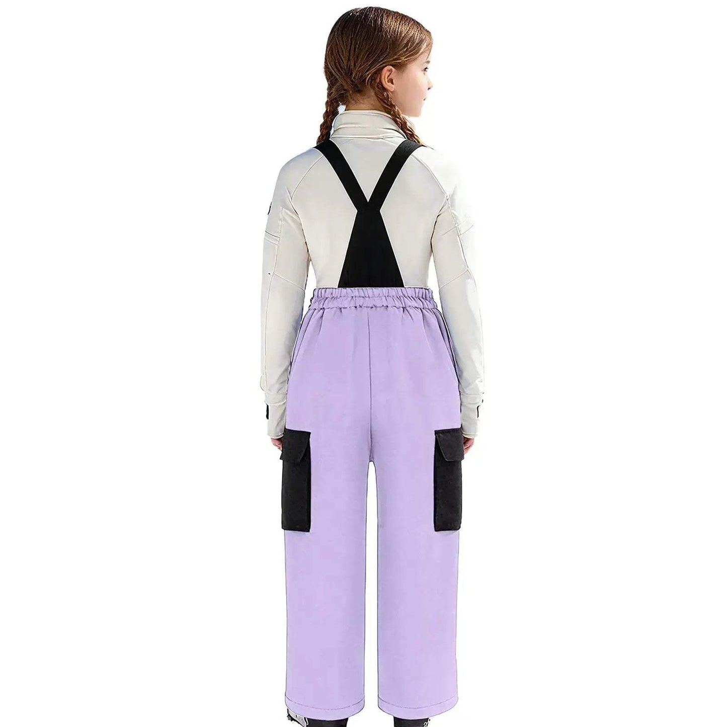 Kids Ski Overalls Water Resistant Snow Bib With Pockets - ToylandEU