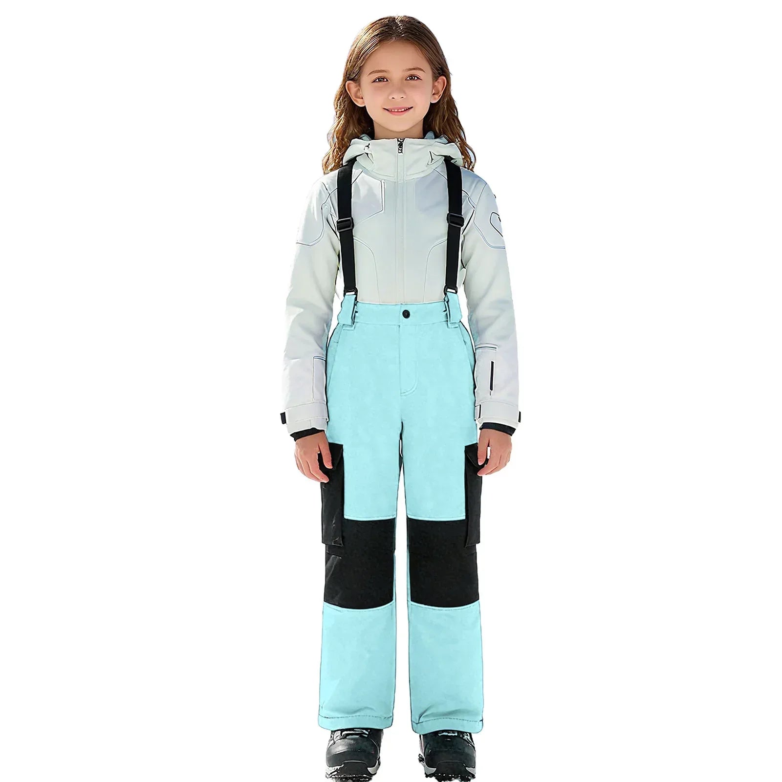 Kids Ski Overalls Water Resistant Snowsuit With Pockets - ToylandEU