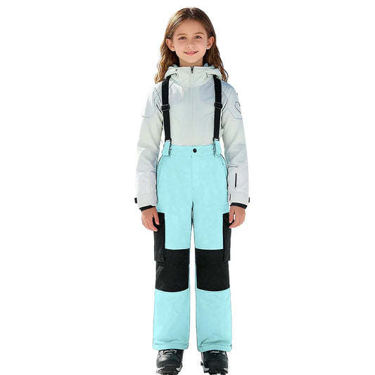 Kids Ski Overalls Water Resistant Snowsuit With Pockets - ToylandEU