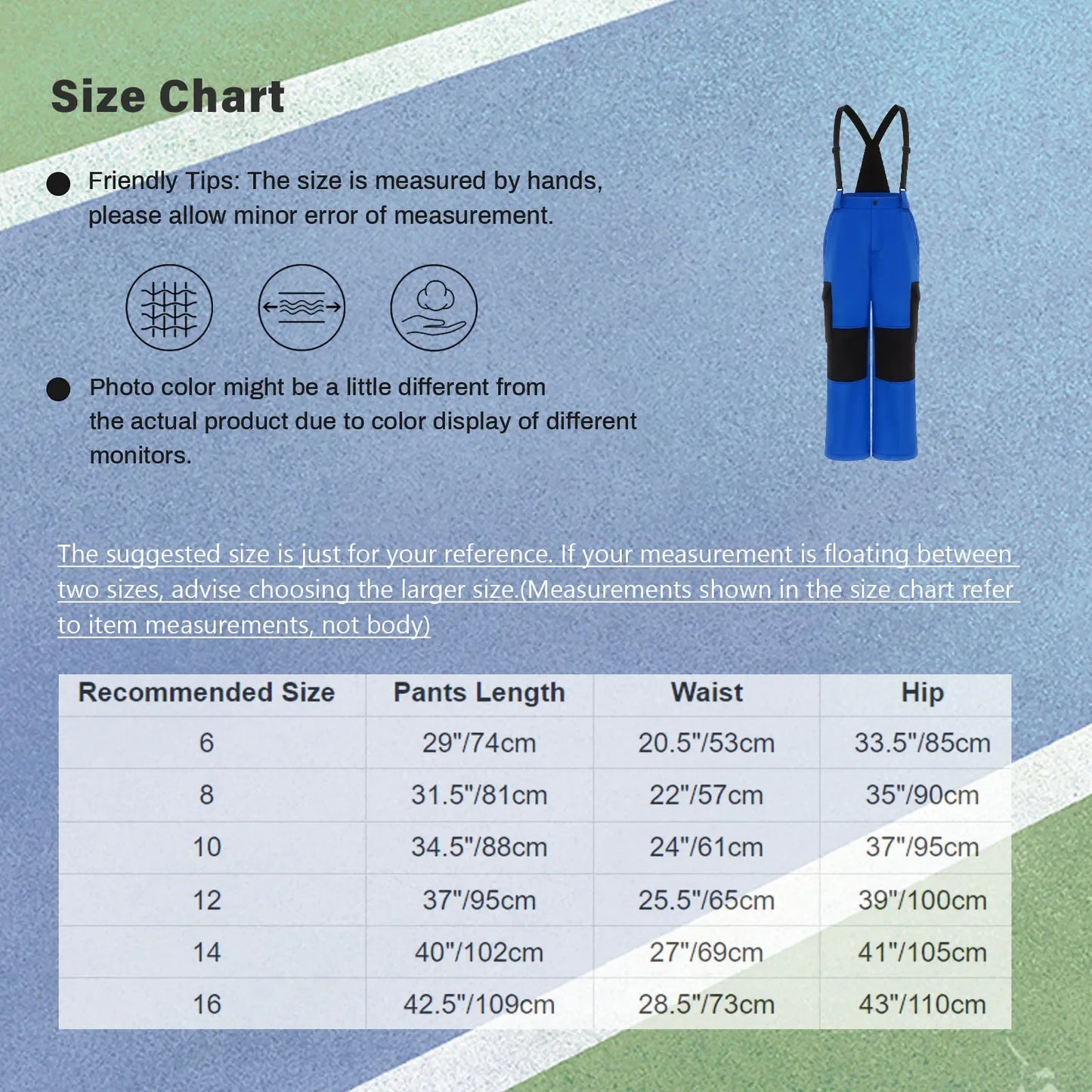 Kids Ski Overalls Water Resistant Snowsuit With Pockets - ToylandEU