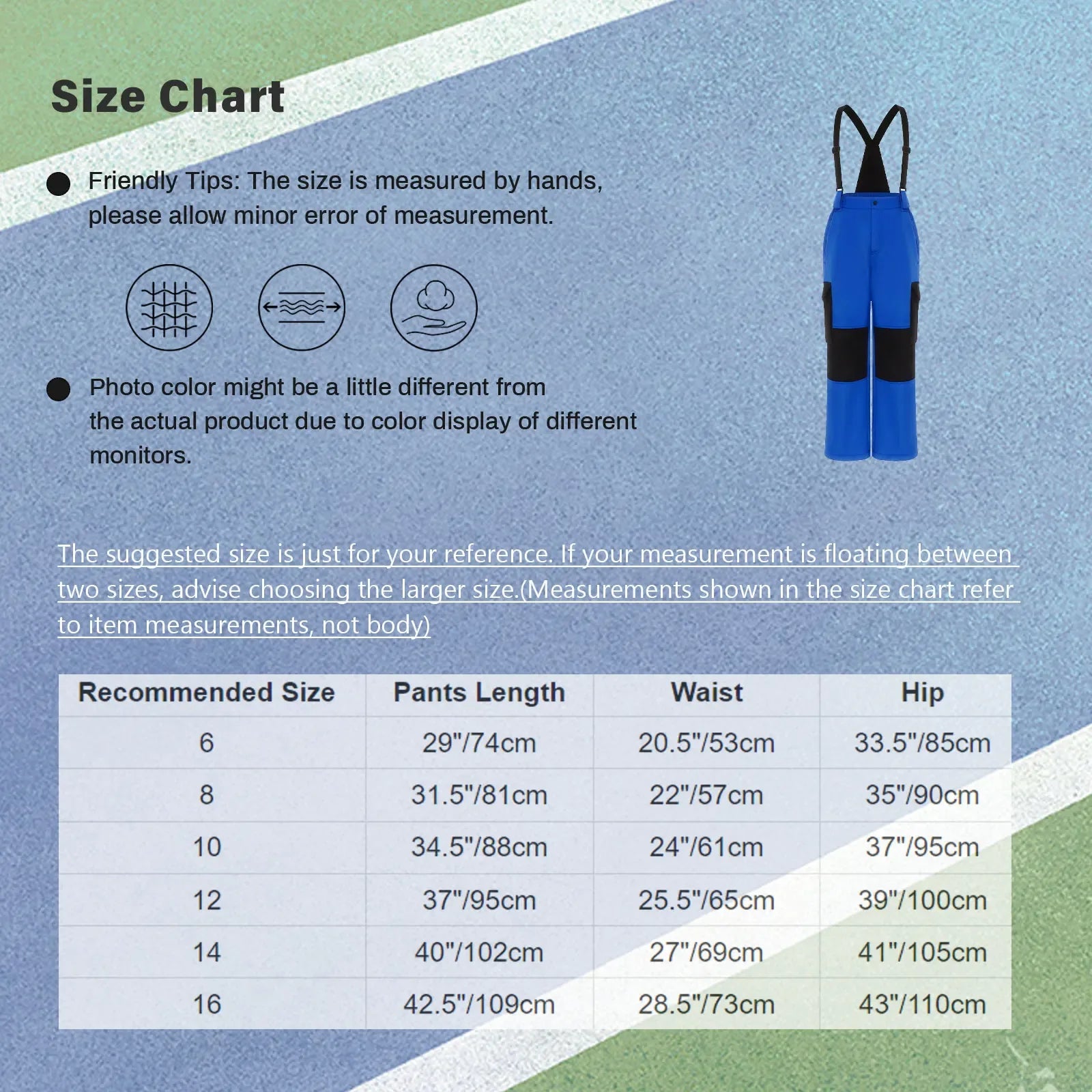 Kids Ski Overalls Water Resistant Snowsuit With Pockets - ToylandEU