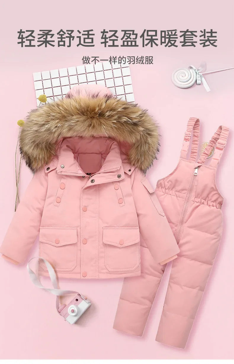 Kids Ski Suit Set Thickened Warm Two Piece Winter Gear - ToylandEU