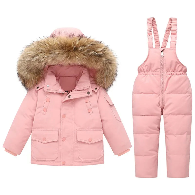 Kids Ski Suit Set Thickened Warm Two Piece Winter Gear - ToylandEU