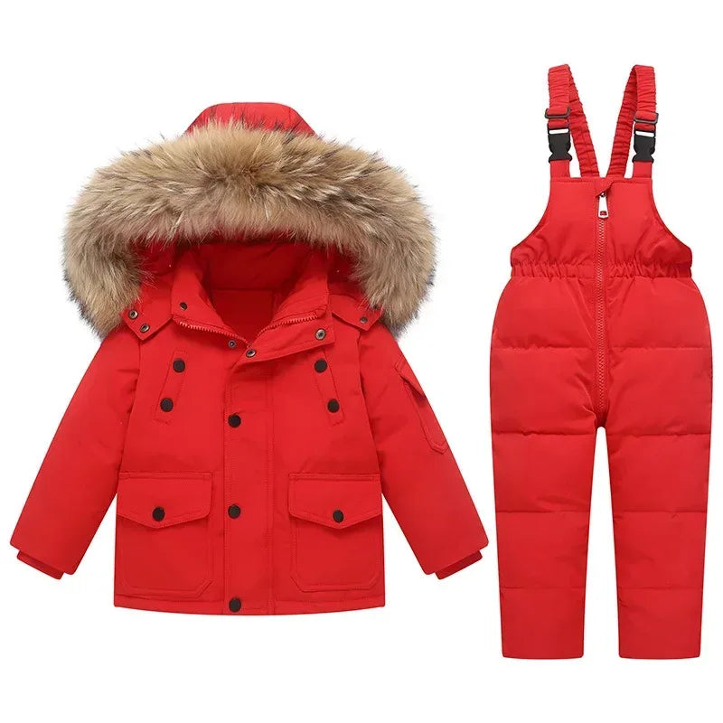 Kids Ski Suit Set Thickened Warmth Two Piece Winter Insulated - ToylandEU