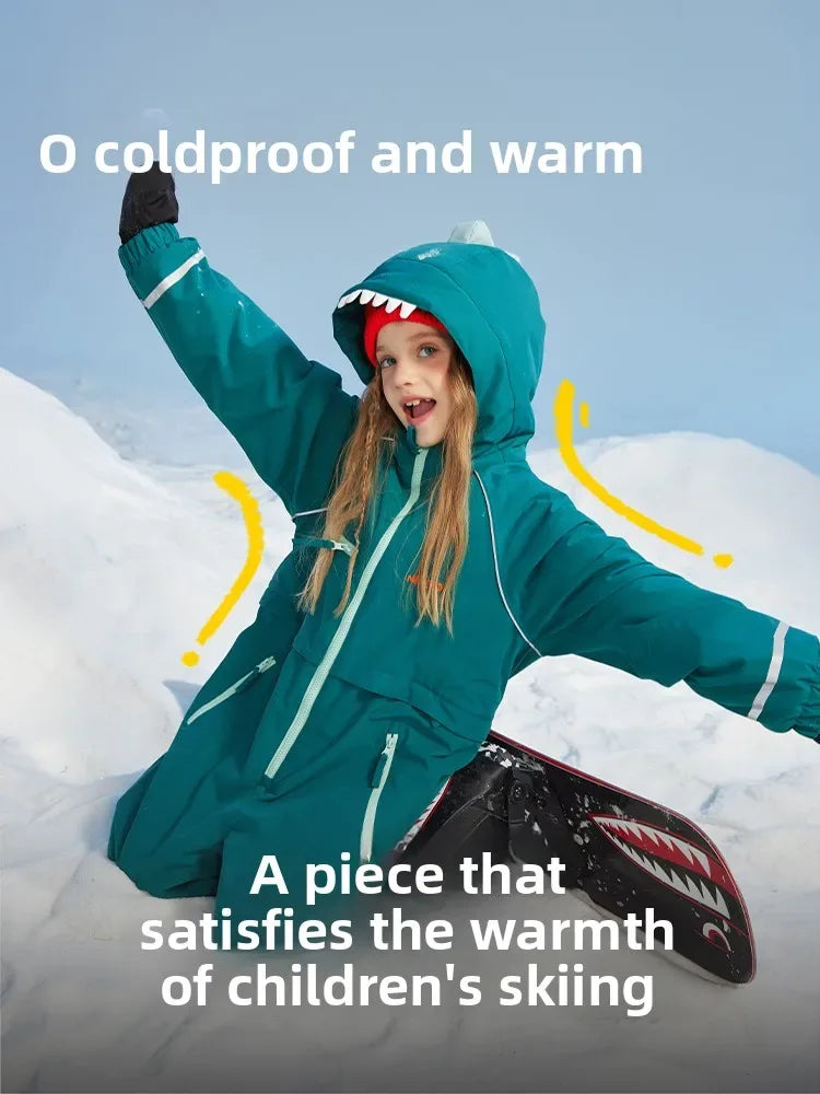 Kids Ski Suit Waterproof Warm Insulated One Piece Snow Gear - ToylandEU