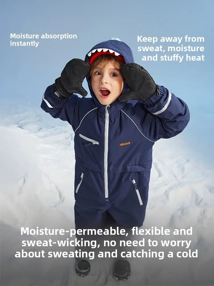 Kids Ski Suit Waterproof Warm Insulated One Piece Snow Gear - ToylandEU