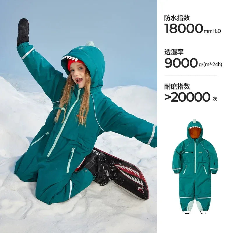 Kids Ski Suit Waterproof Warm Insulated One Piece Snow Gear - ToylandEU