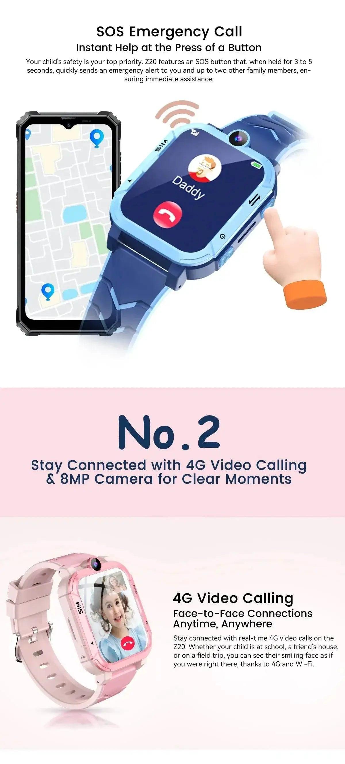  World Premiere Blackview NEW Z20 4G Smart Watch Kids GPS Video Call IP67 Tracker -  ToylandEU™