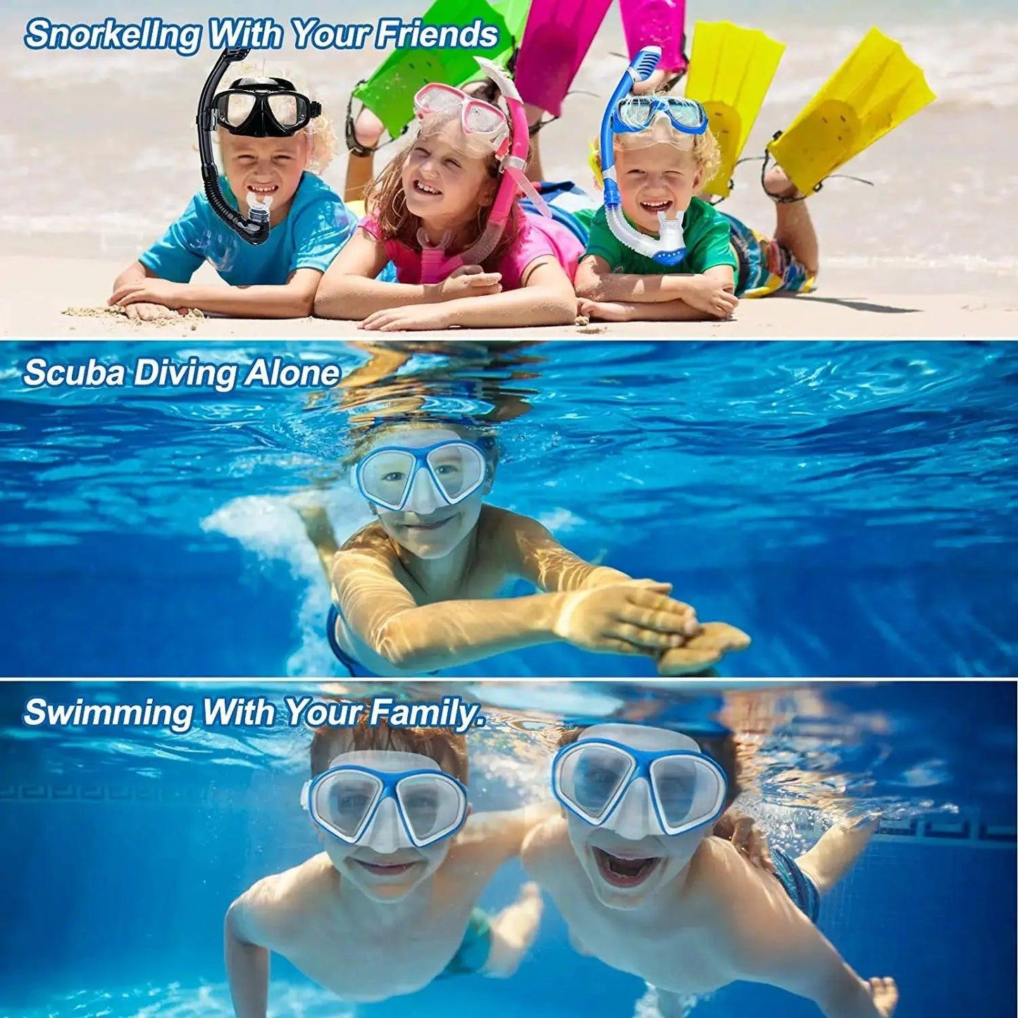  Kids Snorkel Set Dry Tube Silicone Mask For Kids -  ToylandEU™