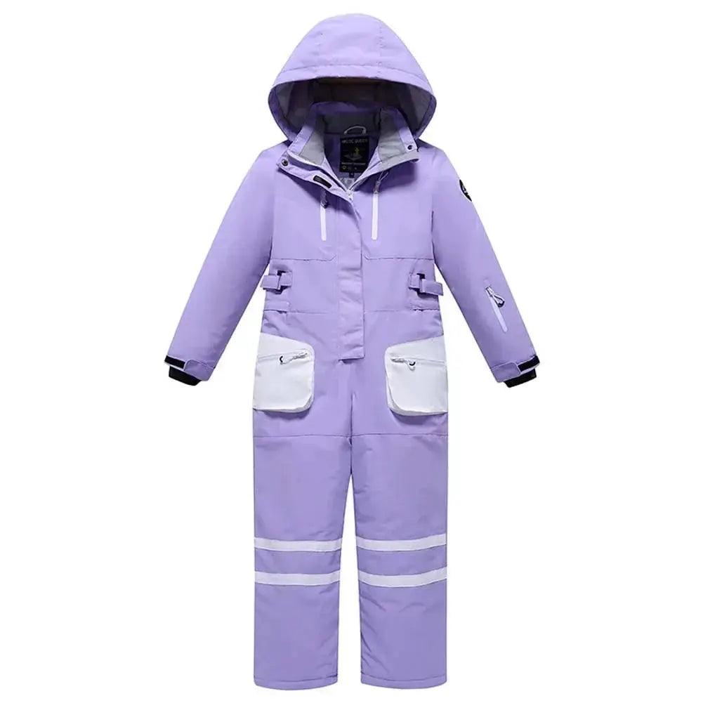  Kids Snowboarding Suit One Piece Hooded Warm Skiwear -  ToylandEU™