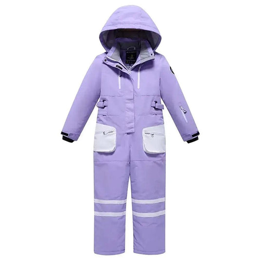  Kids Snowboarding Suit One Piece Hooded Warm Skiwear -  ToylandEU™