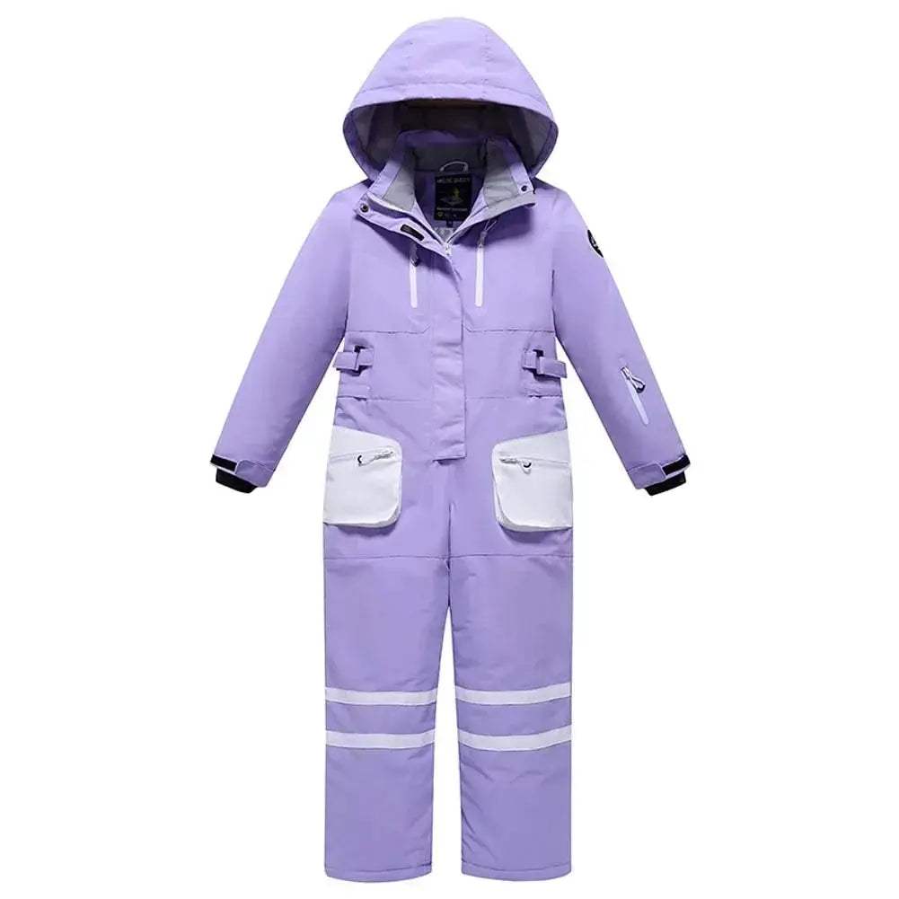 Kids Snowboarding Suit One Piece Hooded Windproof Warm Skiwear - ToylandEU