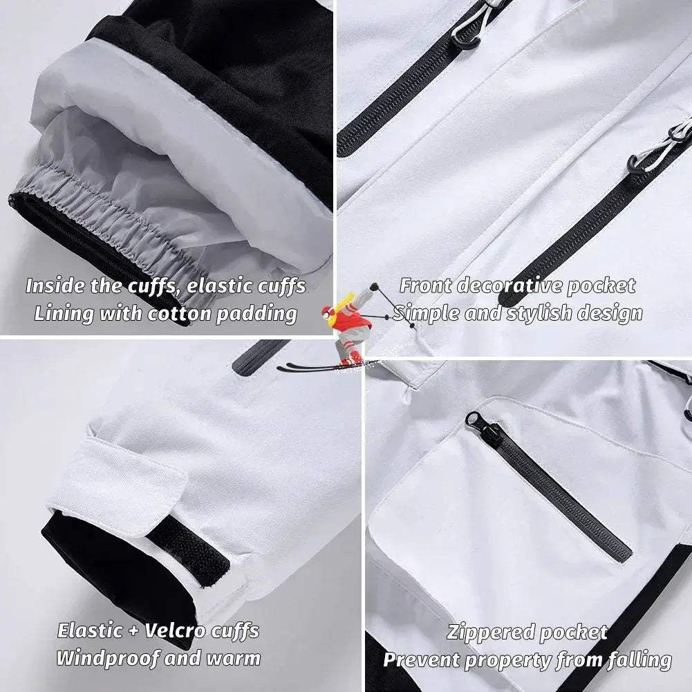 Kids Snowboarding Suit One Piece Hooded Windproof Warm Skiwear - ToylandEU