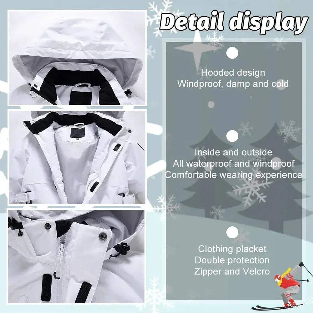 Kids Snowboarding Suit One Piece Hooded Windproof Warm Skiwear - ToylandEU
