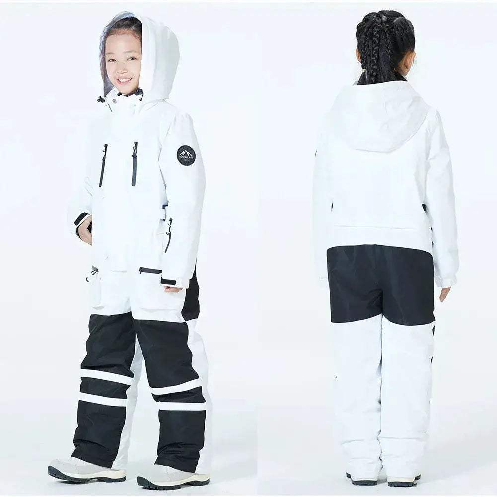 Kids Snowboarding Suit One Piece Hooded Windproof Warm Skiwear - ToylandEU