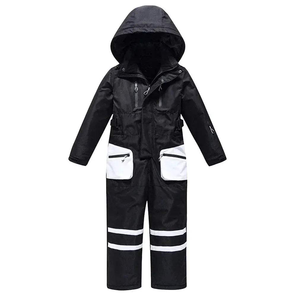 Kids Snowboarding Suit One Piece Hooded Windproof Warm Skiwear - ToylandEU