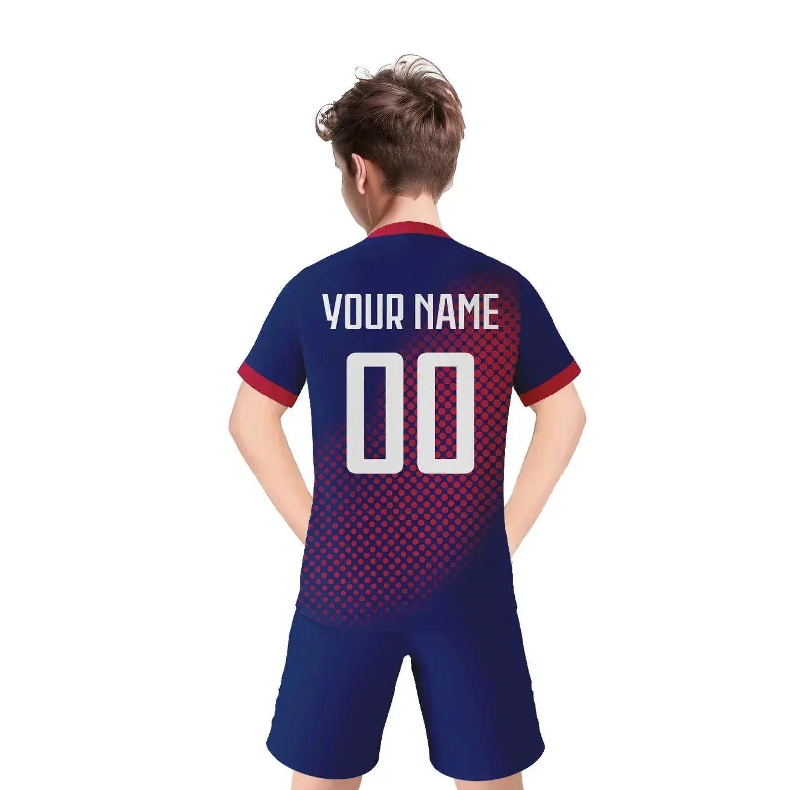  Kids Soccer Jersey And Shorts Set, Customizable Name And Number, Unisex Youth Football Training Uniform -  ToylandEU™