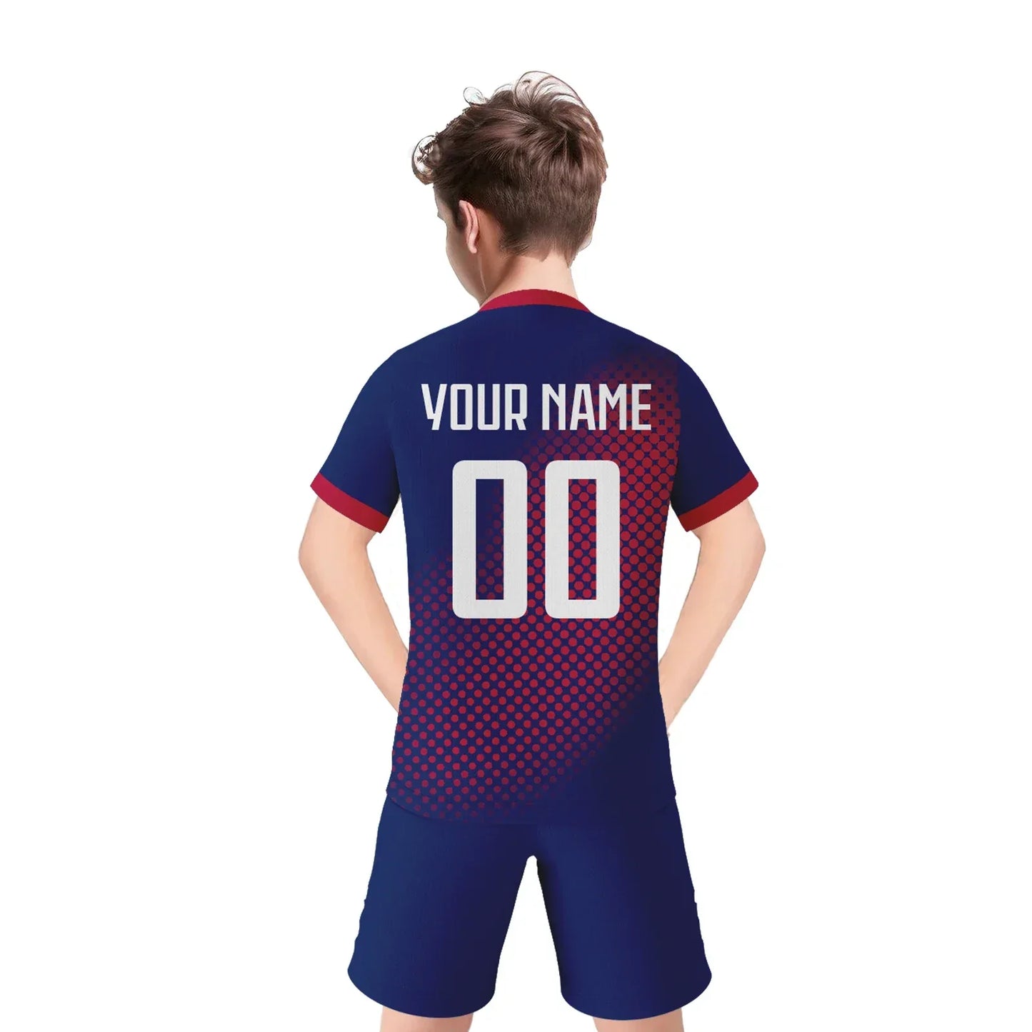 Kids Soccer Jersey And Shorts Set, Customizable Name And Number, Unisex Youth Football Training Uniform - ToylandEU
